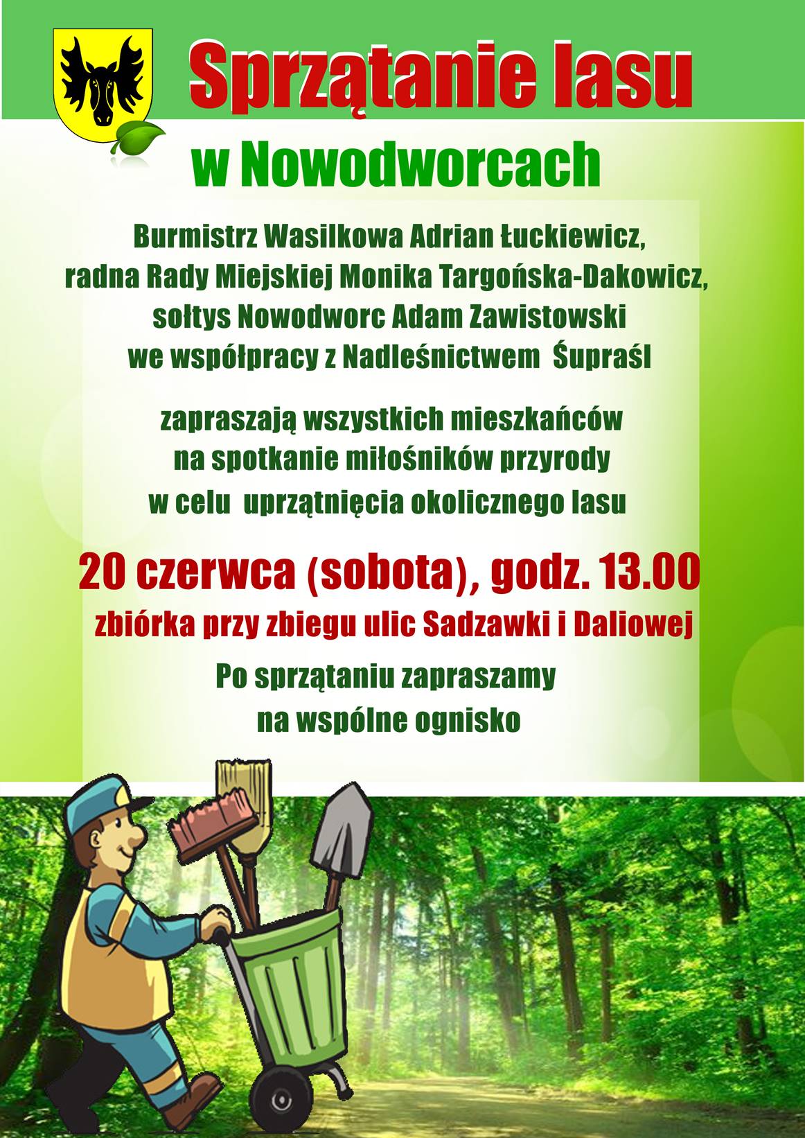 sprzątanie lasu w Nowodworcach