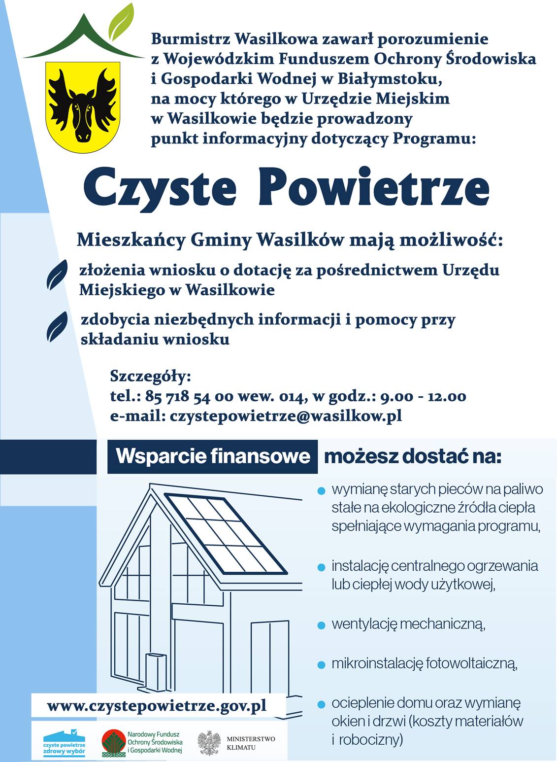 Gmina Wasilków przystąpiła do programu „Czyste Powietrze”